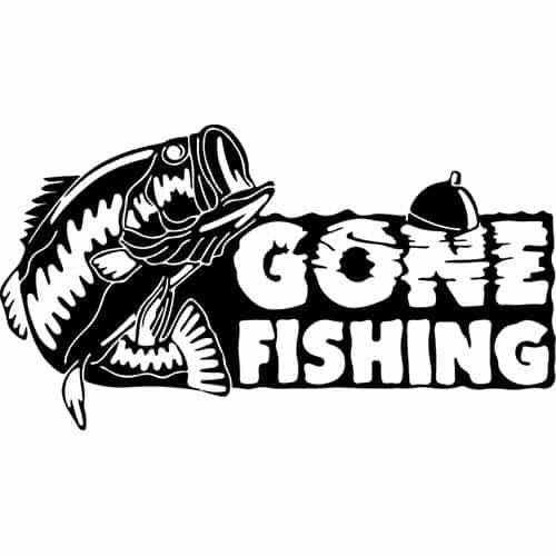 Gone Fishing Be Back at Dark Thirty T-shirt' Sticker