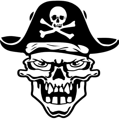 Pirate Skull Decal Sticker - PIRATE-SKULL-DECAL - Thriftysigns