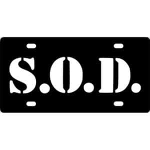 SOD Band Logo License Plate