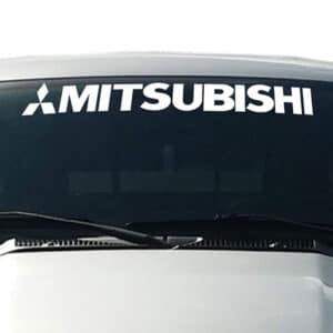 Mitsubishi-Windshield-Visor-Decal-White