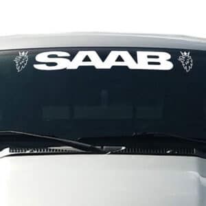 Saab-Windshield-Visor-Decal-White