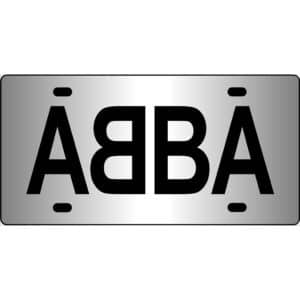 ABBA Band Logo Mirror License Plate