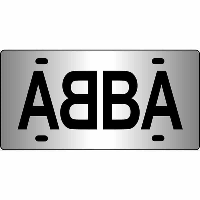 ABBA Band Logo Mirror License Plate