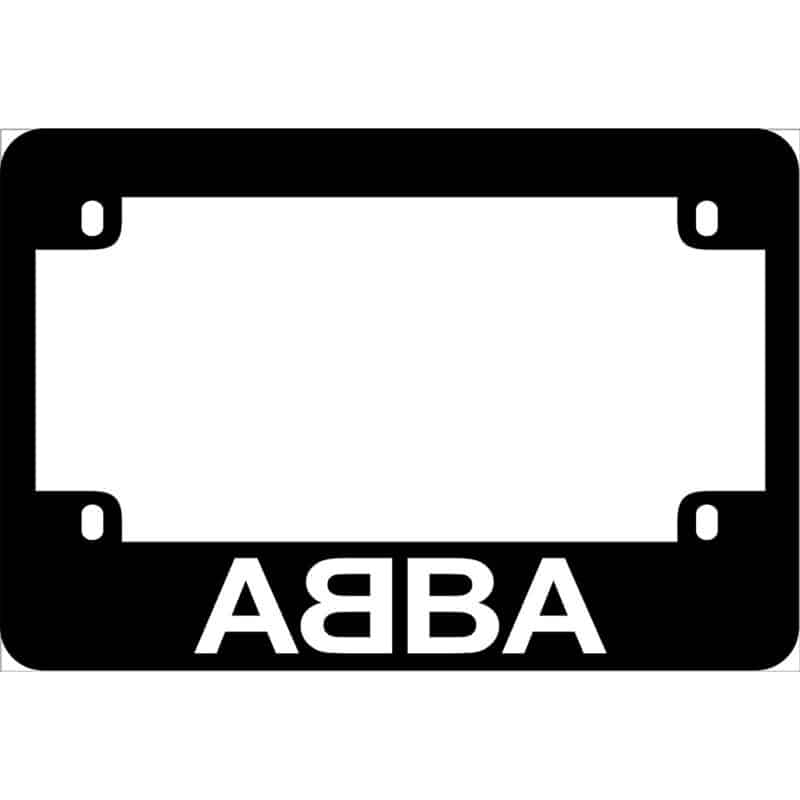 Abba Band Logo Motorcycle License Frame