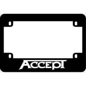 Accept Band Logo Motorcycle License Frame