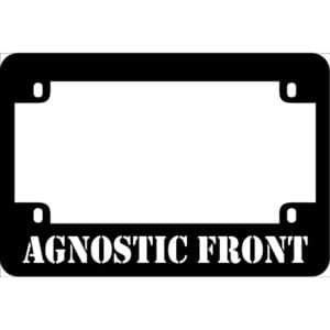 Agnostic Front Band Logo Motorcycle License Frame