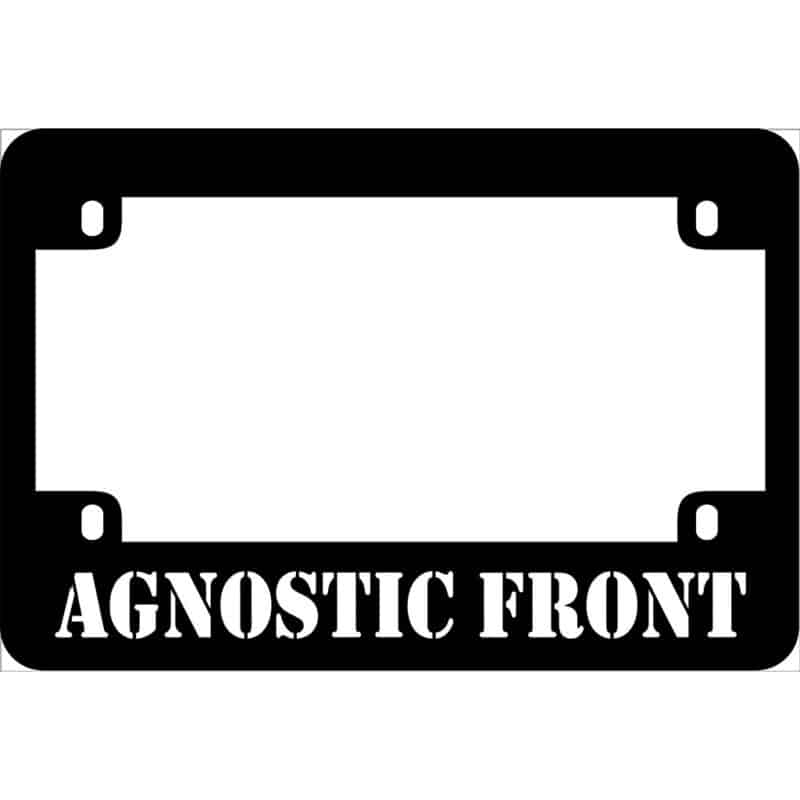 Agnostic Front Band Logo Motorcycle License Frame