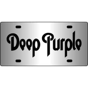 Deep Purple Logo Mirror License Plate