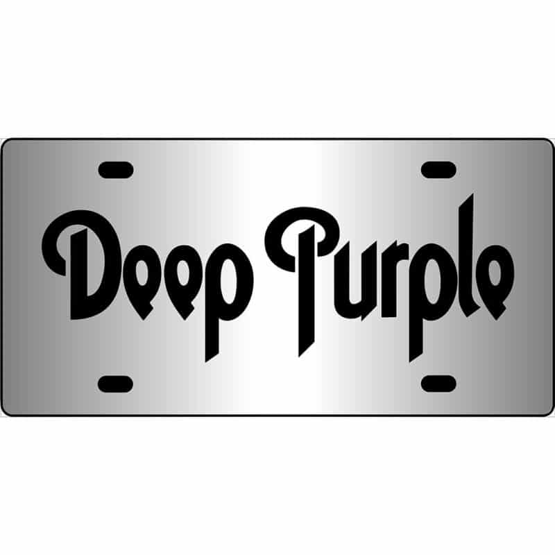 Deep Purple Logo Mirror License Plate