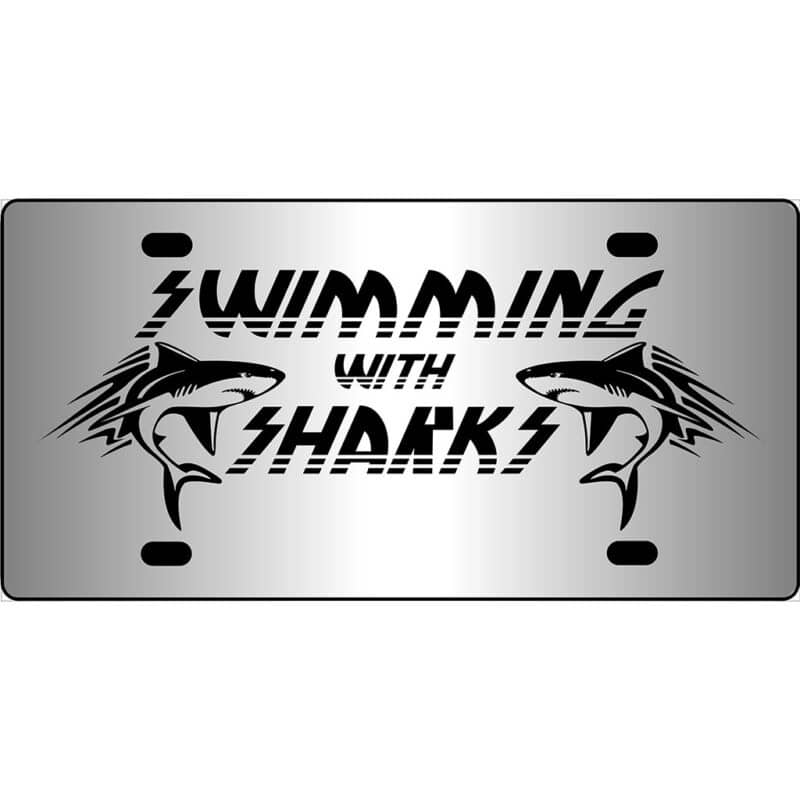 Swimming With Sharks Mirror License Plate