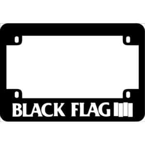 Black Flag Band Logo Motorcycle License Frame