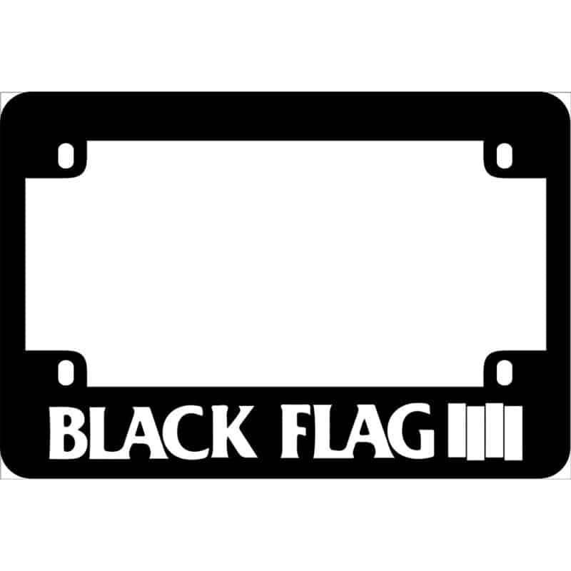 Black Flag Band Logo Motorcycle License Frame