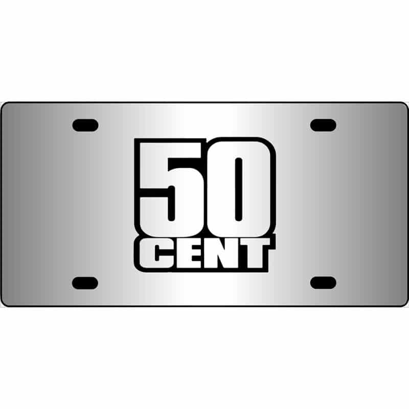 50 Cent Logo Mirror License Plate