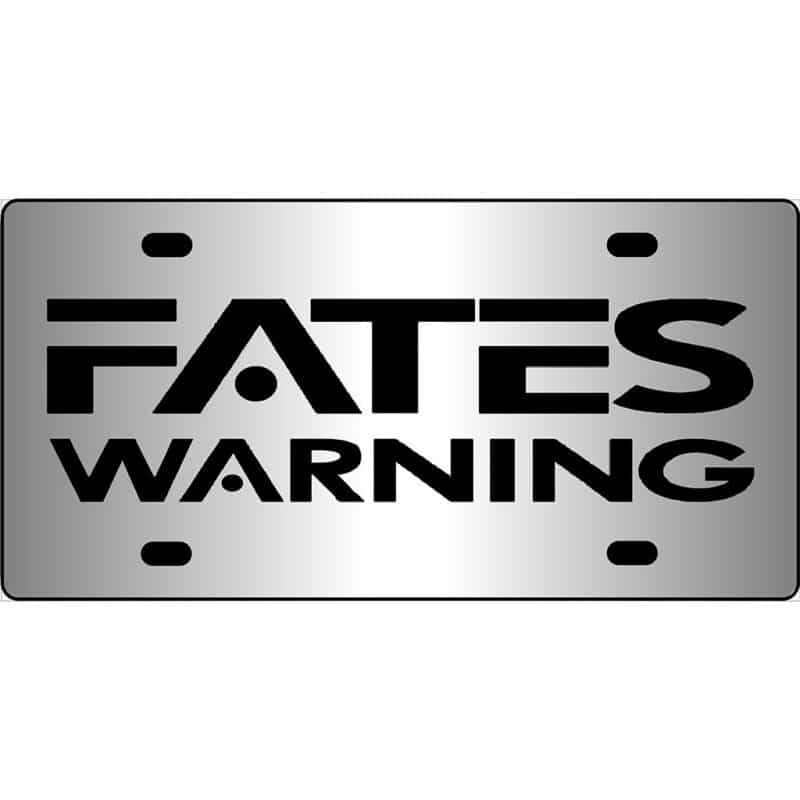 Fates Warning Band Logo Mirror License Plate