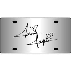 Janis Joplin Signature Mirror License Plate